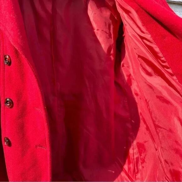 London fog, red lined double breasted pea coat size medium - Picture 6 of 7